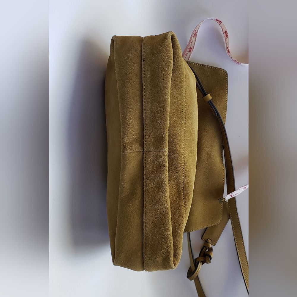 Vince Camuto Women's Suede Purse Crossbody Bag in Color Olive Oil - Picture 3 of 13